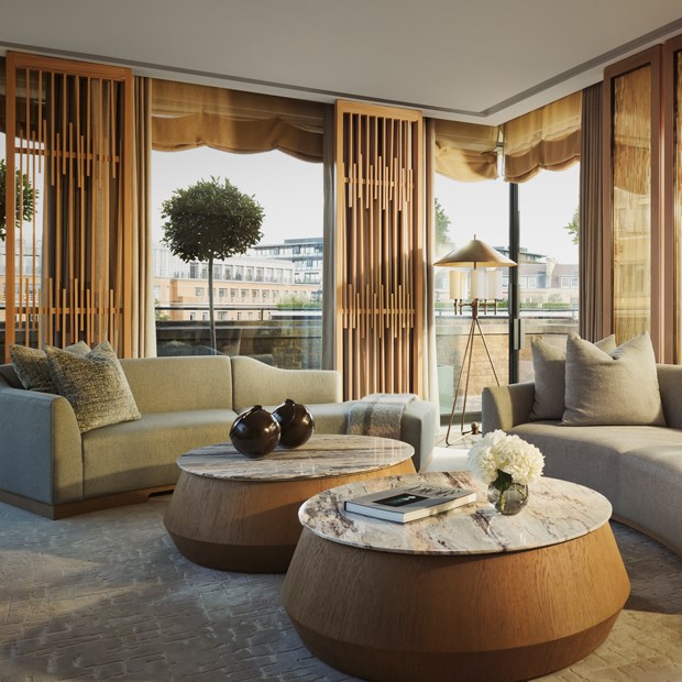Living room of the Grand Pavilion Penthouse at The Berkeley